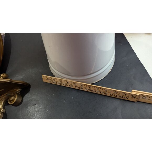 Vintage Large White & Black Enamelware Porcelain Cowboy Kettle Coffee Pot Farmho - Picture 11 of 11